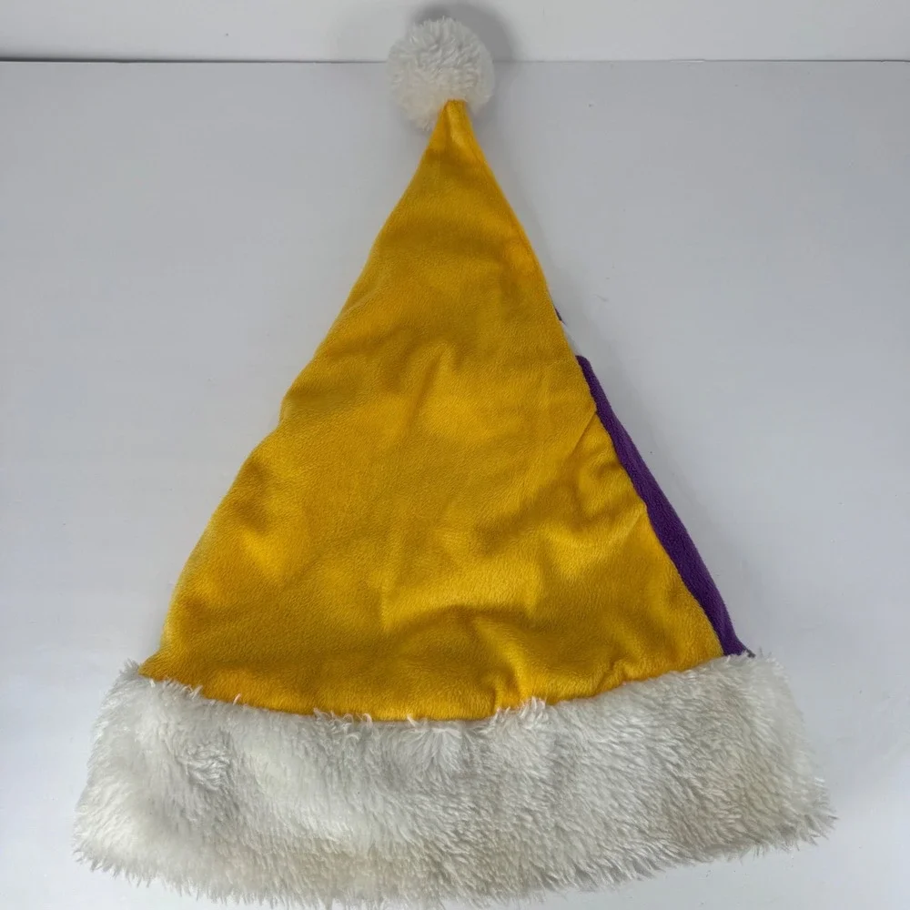 Los Angeles Lakers Santa Hat Unisex OS Purple Gold Fleece Forever Collectibles